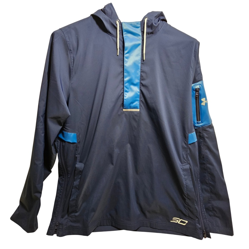 Under Armour SC30 Stephen‎ Curry Windbreaker Mens 2XL Navy Blue Hooded Pullover